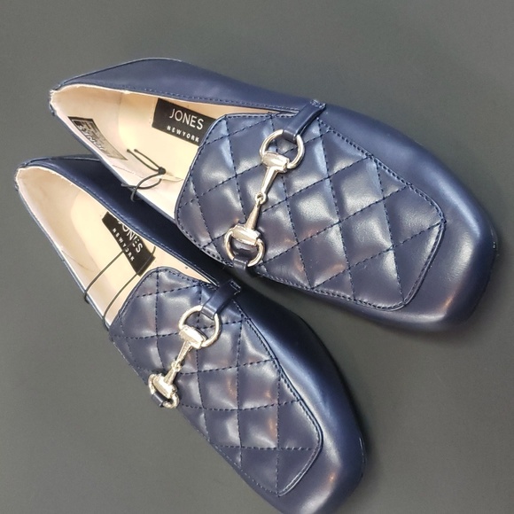 Jones New York Shoes - Jones New York NWT Quilted-top Blue Loafer with Buckle Detail